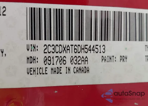 2013 Dodge Charger Police z USA, uszkodzony, nr VIN 2C3CDXAT6DH544513
